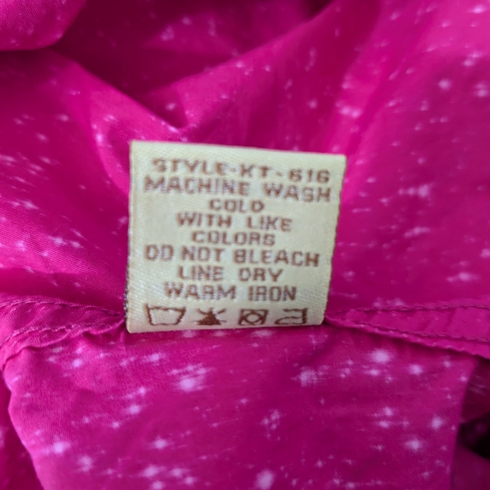 Cowgirl Legend Pink Acid Wash Western Rhinestone Snap Embroidery Size Large - Picture 9 of 9